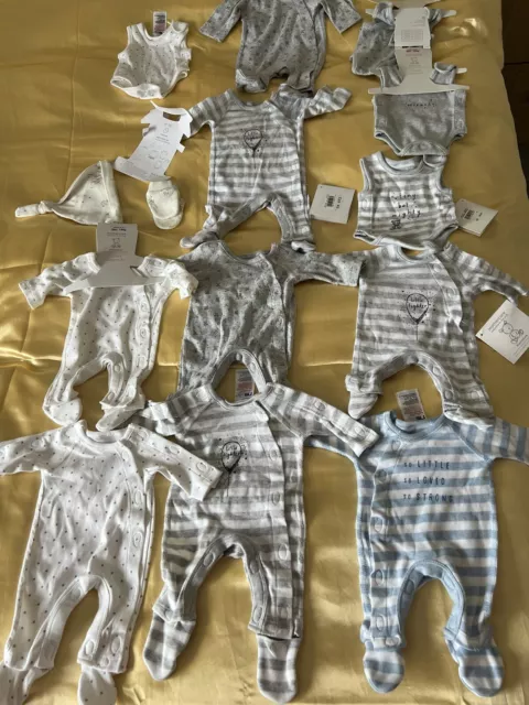 MOTHERCARE PREMATURE PREM Preemie Baby Boys Clothes Starter Set 3