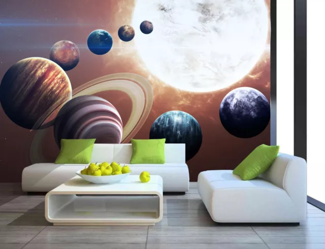 Space Stars Planets Solar System Wallpaper Mural Photo Children Kids room poster