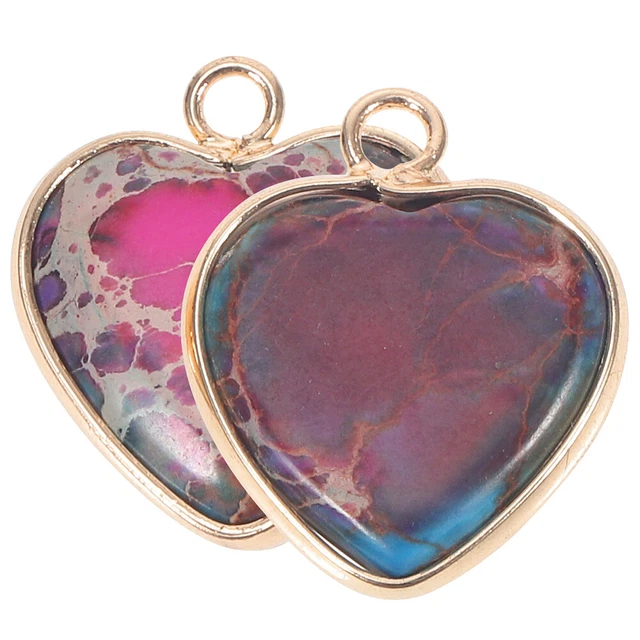 2 Pcs Herz-Anhänger Facettierte Herzperlen Schmuck Halskette Fräulein