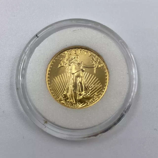 1992 $5 Gold American Eagle Coin 1/10 oz Fine Gold ~ Mintage 209,300