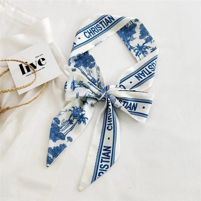 Luxury Scarf Women Hair Scarf Fashion Long Ribbon Hair Accessories Lady Silk Sca