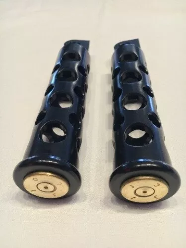 JT's Cycles Once Fired .50 cal BMG Bullets Black Footpegs for Harley Sportster