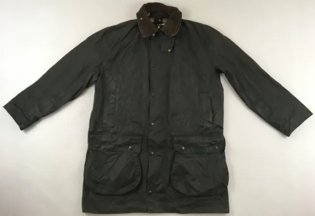 Barbour A200 Border Original Tartan green waxed jacket coat wax mens C40 102cm