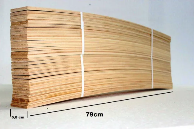 KIT 5 DOGHE DI RICAMBIO PER RETI LETTO IN FAGGIO-LUNGHEZZA 79cm LARGHEZZA 5.8cm