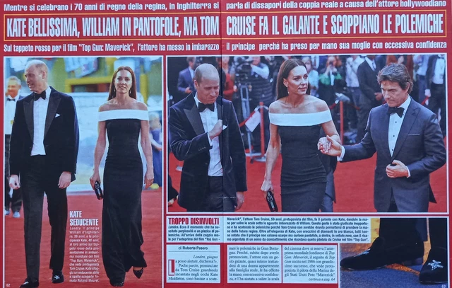 Italian Clipping Ritaglio 2022 KATE MIDDLETON Tom Cruise fa il galante 3 PAGINE