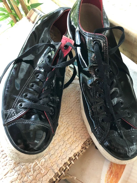 All black patent leather converse sale