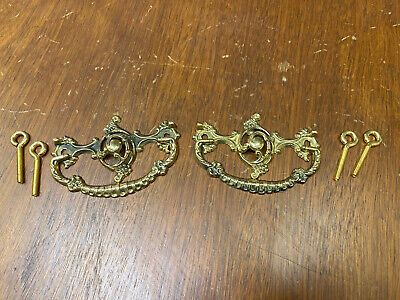 2! Victorian Ornate Brass pulls! NOS! Reproduction Hardware NEW 100+sets Ava