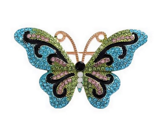 Broche Bijou Dragon Ailé Bleu - Acier Inoxydable - Neuf Avec Étiquettes