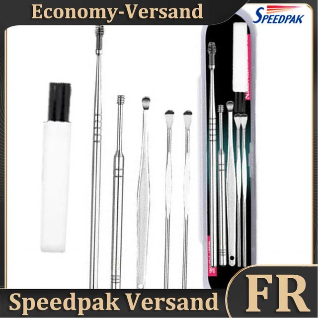 6pcs/set Ear Cleaner Wax Pickers Brush Curette Ear Pick Clean Kit Spoon Earpicks