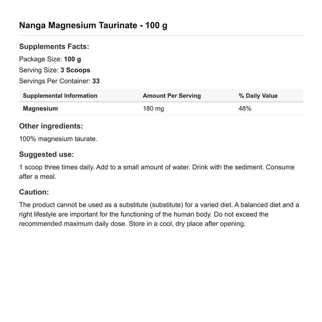 MAGNESIUM TAURINATE - 100 g £10.59 - PicClick UK