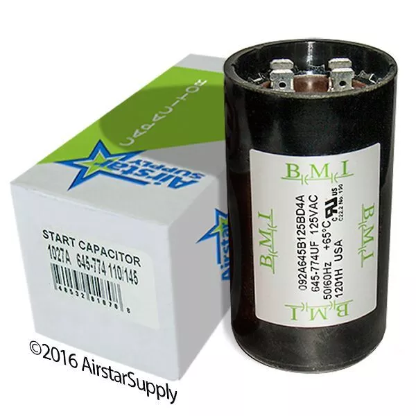 USA Start Capacitor 645 - 774 MFD uf 110 125 V Round AC Electric Motor VAC volt