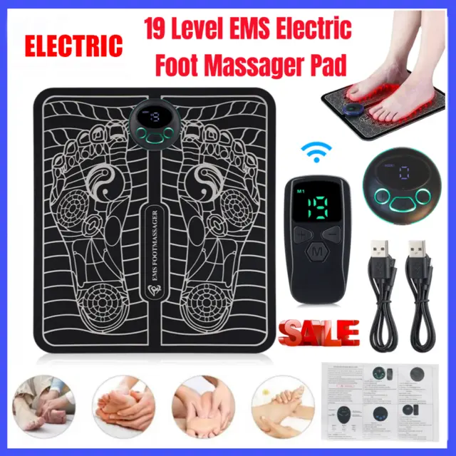 19 Level EMS Electric Foot Massager Pad Blood Circulation Muscle Stimulator Mat