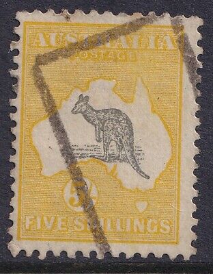 Australia Kangaroo 1913 5/ Sydney pmk yellow & black 3rd wmk  SG #42 used 