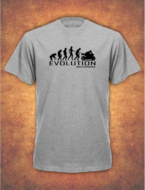 T-shirt da uomo Evolution Of Motorbike Rider Bike Biker grigia