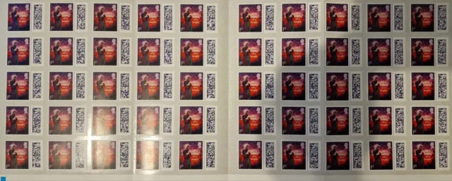 Brand New 50 Royal Mail 1st Class Stamps Christmas