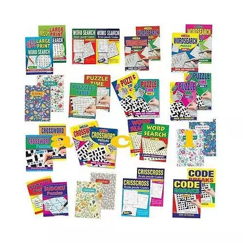 Word Search Crossword Sudoku mega Brain puzzle Travel books A4/A5 Sizes 2 Books