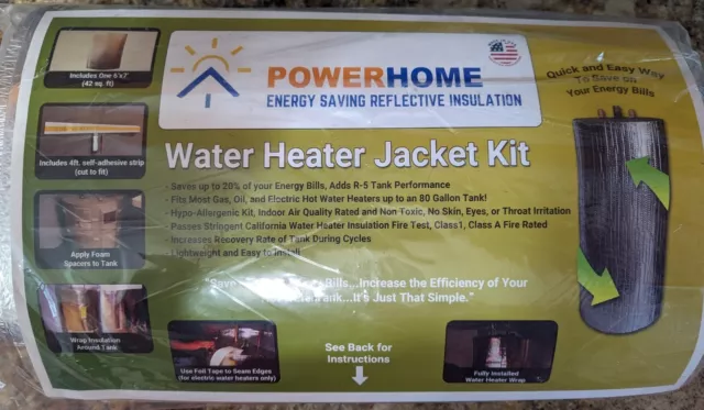 Water Heater Blanket Jacket Insulation Non Fiberglass Fits up to 100  GallonsTank