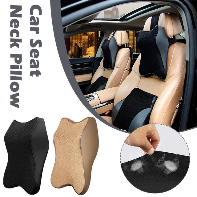 Car Seat Headrest Pad Memory Foam Pillow Head Neck Support Black US Rest W8L1