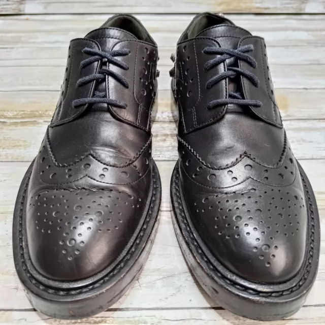 Balenciaga Woman’s Black Leather Studded Wingtip Brogues Size 7 US MSRP: $995 2