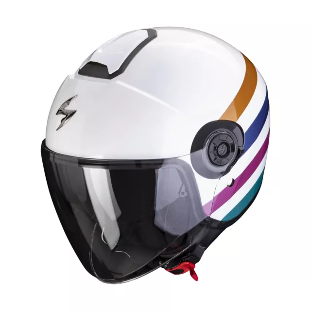 Moto Scorpion Exo-city II Bee Jethelm (Blanc / Vert/Or / Violet) Taille:XS (53)