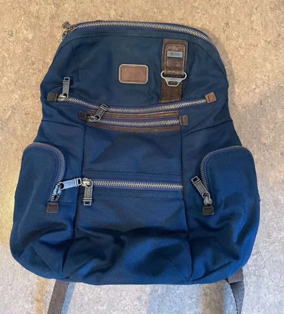 Tumi Knox Backpack Blue Alpha Bravo Ballistic Nylon Travel Laptop Bag