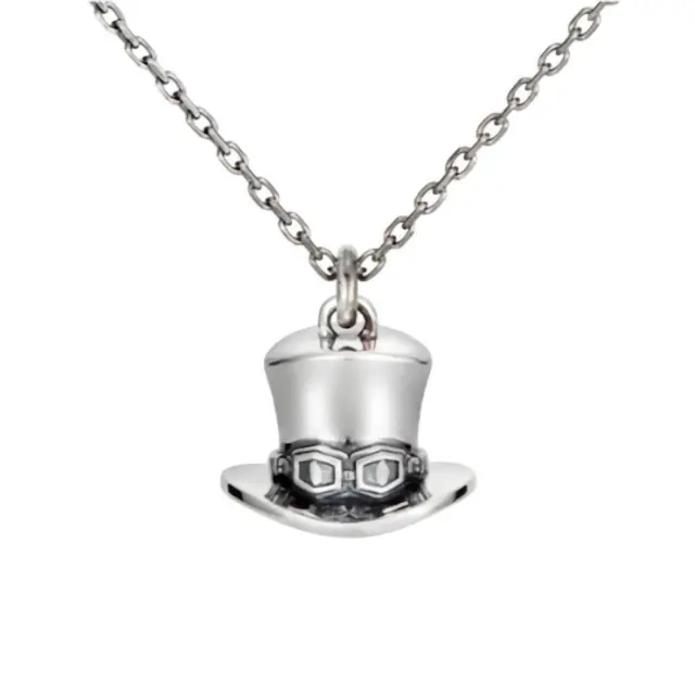U-TREASURE One Piece Sabo Hat Necklace Silver Accessory Jewelry NONE-114-SV