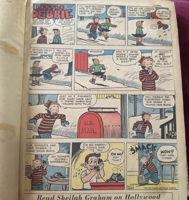 Scrap Book 1943-1949 With Lots Of Old Cartoon And Comics Clips Vintage 3