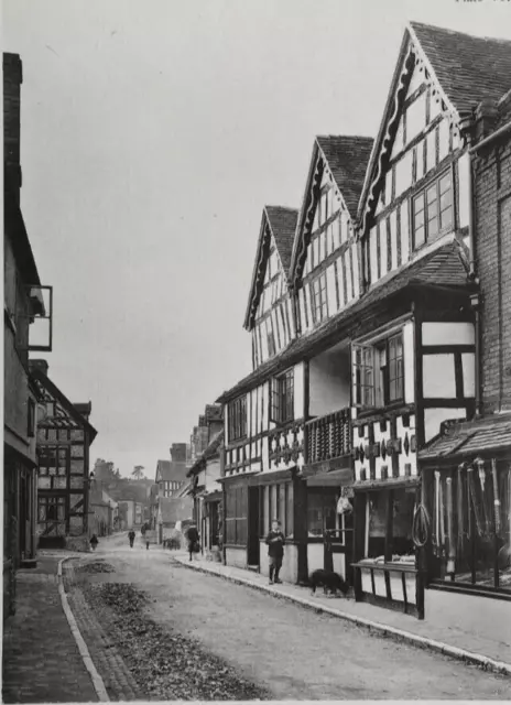 Much Wenlock High Street in Shropshire - Antique Print 1904