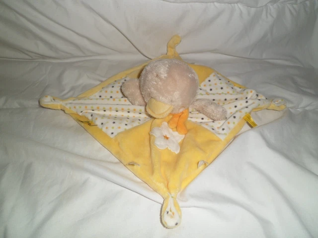 doudou poussin canard jaune blanc mots d'enfants leclerc
