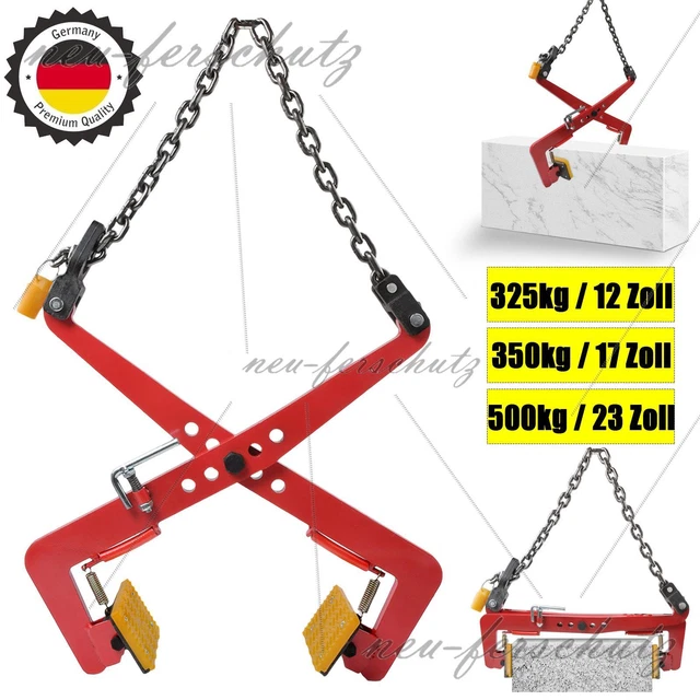 Produktbild von Bordsteinversetzzange / Steingreifer – Verstellbare Öffnung 30-51 Cm, Hebekraft 350 Kg, Aus Legiertem Stahl, Für Bau Und Landschaftsbau