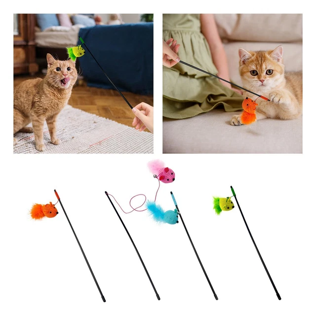 Jouet Interactif pour Chat 57cm Corde Amusante Attrape Attrape Exerciseur Kitty