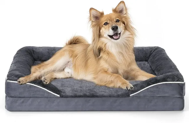 Dog Beds for Large Dogs Orthopedic Bolster Couch Pet Bed Nonskid Bottom