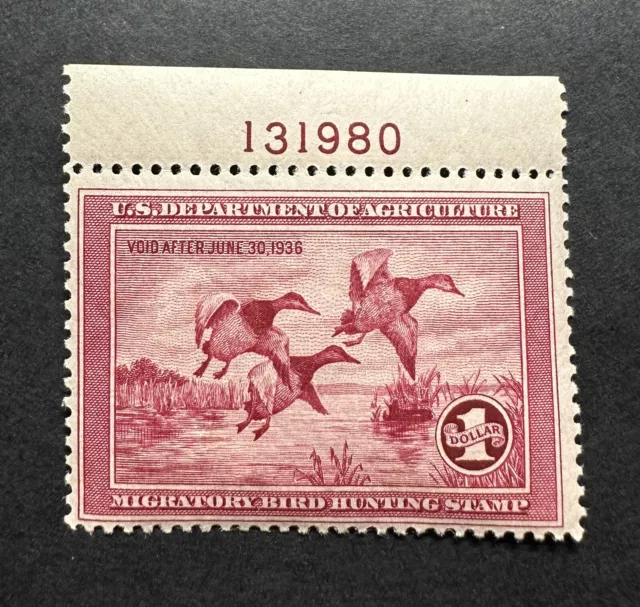 WTDstamps - #RW2 1935 Plate# - US Federal Duck Stamp - Mint OG NH