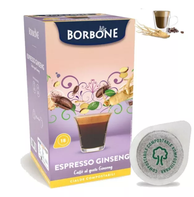 36 Cápsulas Caffè Borbone Bebida Café Ginseng Filtro de Papel 44MM