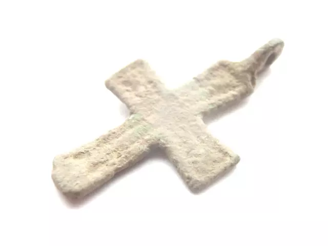 💥 AMAZING wearable! late ROMAN period early christian bronze CROSS amulet*