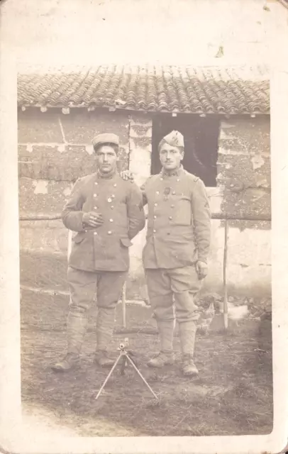 Photo format Carte Postale écrite - Marsouins Infanterie Coloniale  1916-1918
