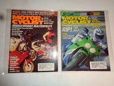 Lot of 8 1989 Motorcyclist Magazines Mar, April , June, July, Aug, Sept, Oct,Nov