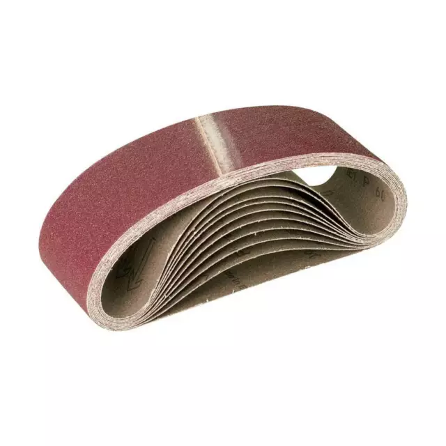 10 Bandes abrasives pour ponceuses à bande - 457 x 75 mm - G36–120