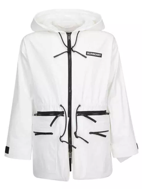 Burberry B6206 Men's Optic White Kaban Zip Panel Technical Parka Size 50 US 2