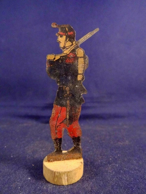 ANCIEN JEU JOUET tôle lithographiée clic-clac cri-cri militaire