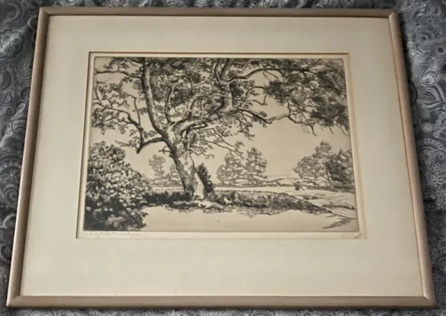 Original Signed Etching-W.R.Locke~A Day to Be Remembered W/Frame-1939-M/NM.