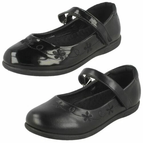 Chaussures D'école Filles Spot On – Dessus Synthétique, Fermeture Velcro, Semelle Confort, Pour Un Usage Quotidien