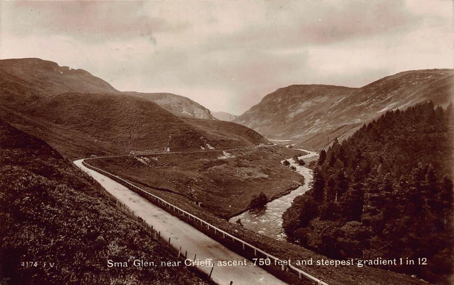 Postcard Sma Glen nr Crieff Perthshire Scotland Elmer Keene Valentines RP C1931