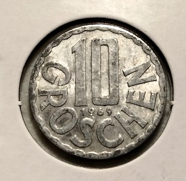 1969  AUSTRIA  10 Groschen  Coin -  KM# 2878 - Combined Shipping (#INV4928S)
