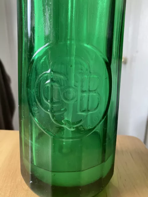 Queen City Bottle Co Uranium Glass Emerald Green Selter Bottle 3