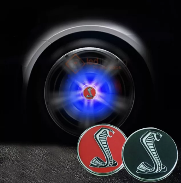 Ford Shelby Cobra Floating Center Caps 54mm (gloss black-chrome emblem, NO LED)