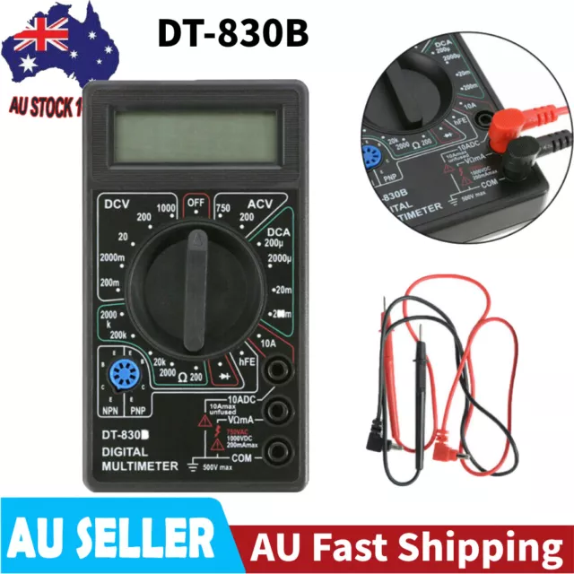 Digital Multimeter Auto Range AC DC Ammeter Voltmeter Ohmmeter LCD Tester