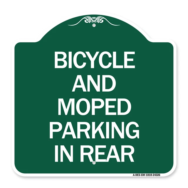 Designer Series - Bicycle and Moped Parking in Rear Heavy Gauge Aluminum