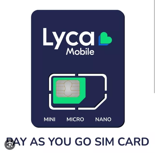 Lycamobile 4G Ireland-Pay As You Go-Irish Network-Prepaid Triple SIM Card