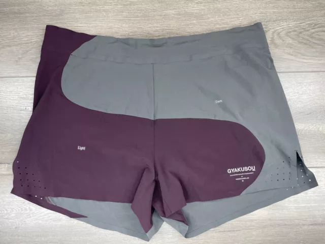 Nike Gyakusou By Undercover Lab Thin Running Shorts Mens Size XL Maroon Grey